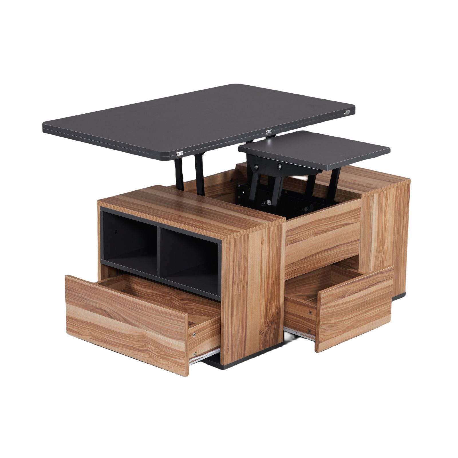 数量 テーブル センターテーブル 昇降式テーブル 高さ調節 幅100 折りたたみ 天板昇降 引出し ダイニングテーブル ナチュラル