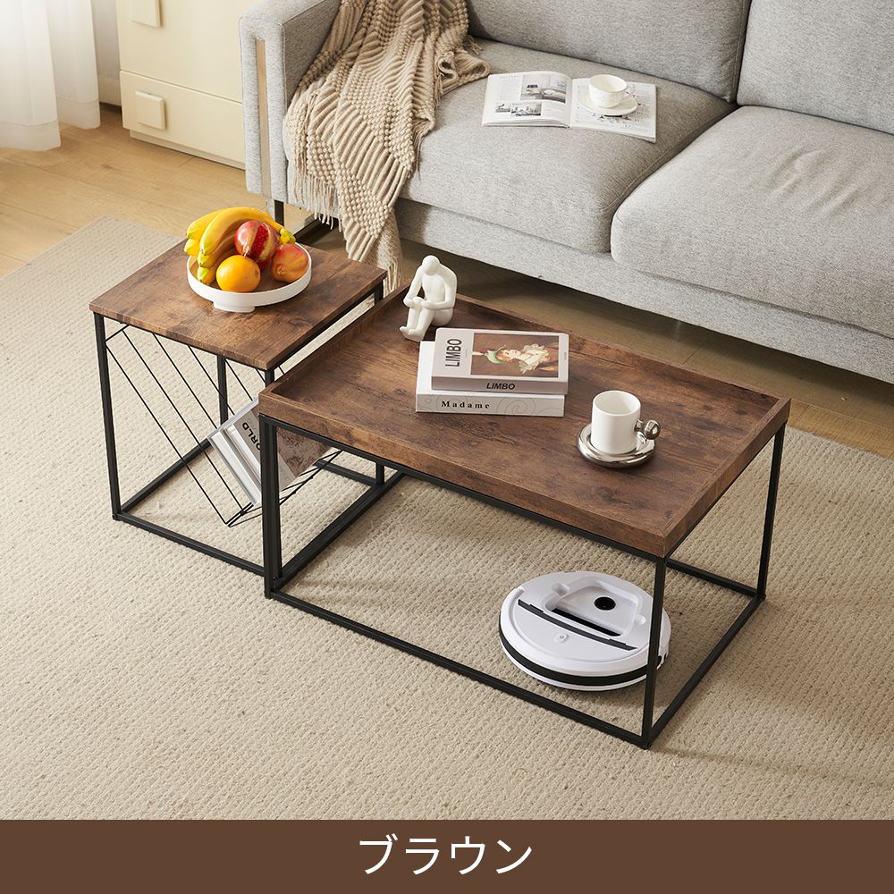 机・テーブル 「大人気商品」全新品 センターテーブル 2点セット ロー 