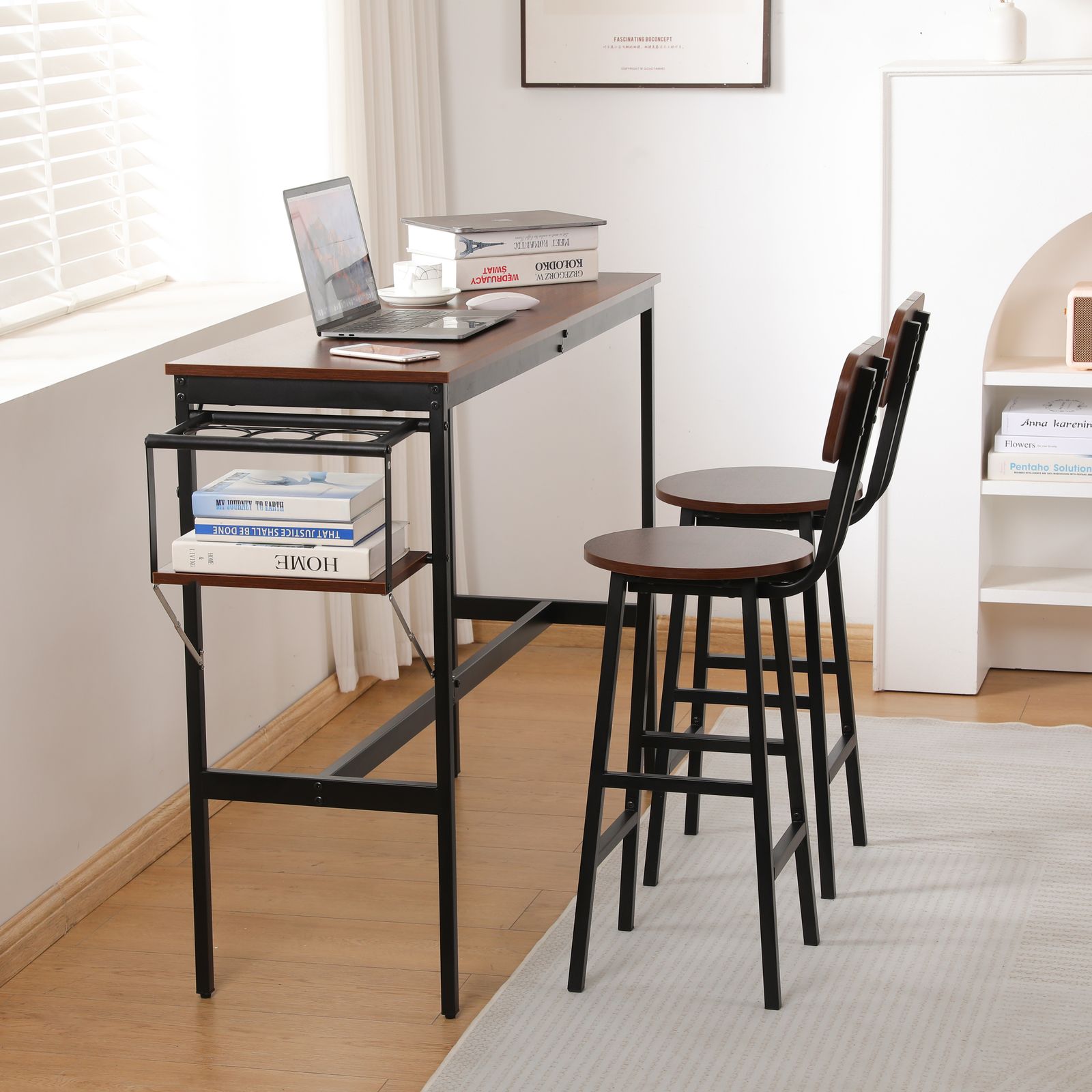 超人気！【ブラウン】新発売 カウンターテーブル スツール 3点セット ブラウン】新発売 カウンターテーブル スツール 3点セット ハイ