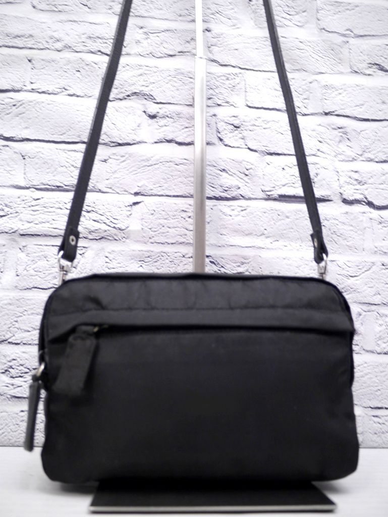 美品◇PRADA プラダ テスート ナイロンxレザー クロスボディ