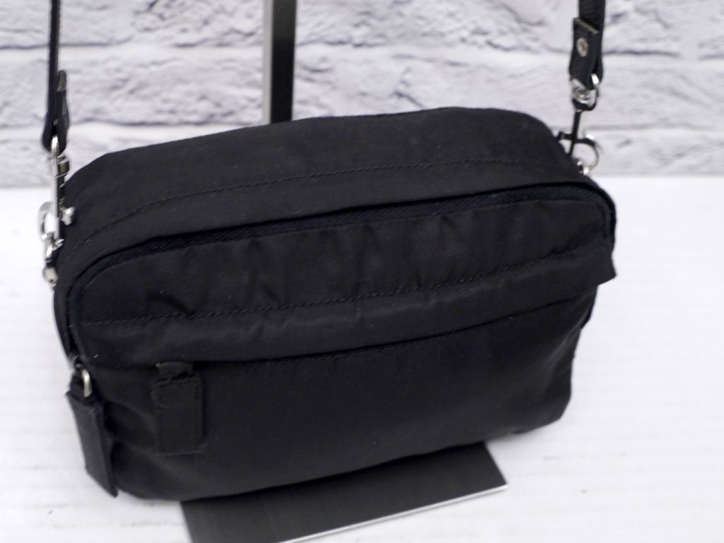 美品◇PRADA プラダ テスート ナイロンxレザー クロスボディ
