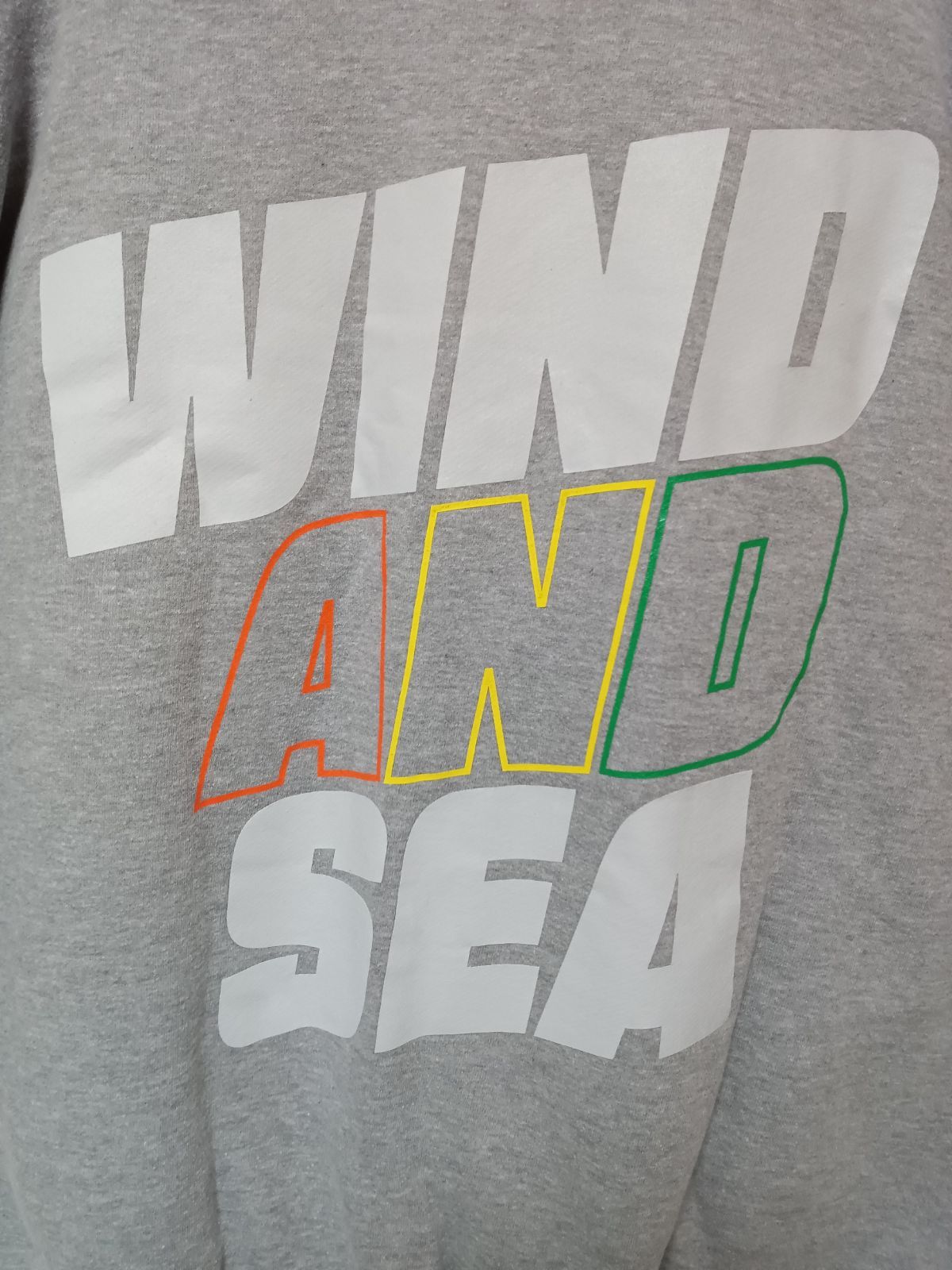 WIND AND SEAウィンダンシースウェットトレーナー刺繍グレーサイズXL