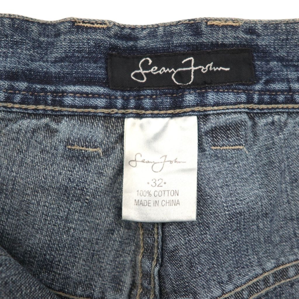 Sean John ダブルニー バギー デニムパンツ ジーンズ L インディゴ