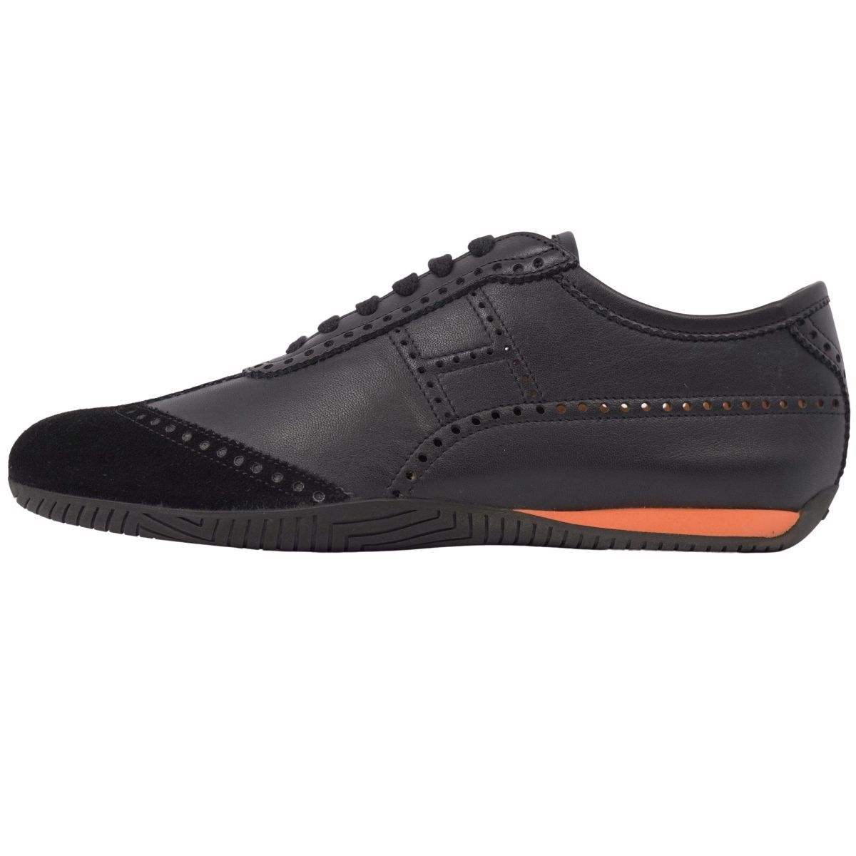 未使用 エルメス HERMES スニーカー ローカット Hロゴ パンチング レザ