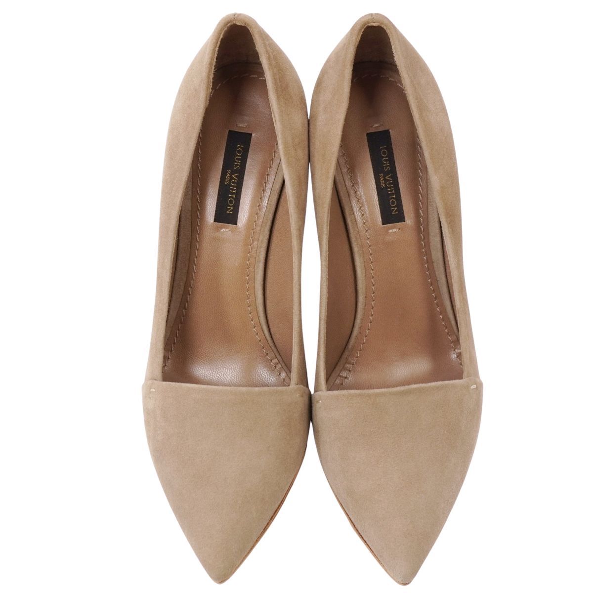 極美品 ルイヴィトン LOUIS VUITTON パンプス スウェードレザー ヒ