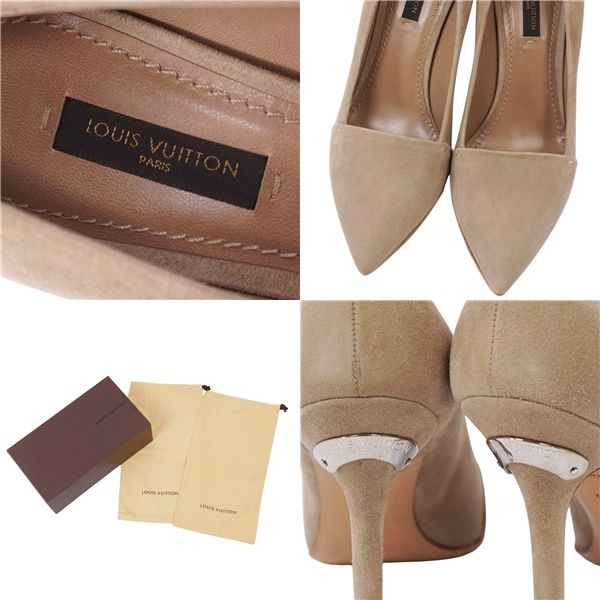 極美品 ルイヴィトン LOUIS VUITTON パンプス スウェードレザー ヒ