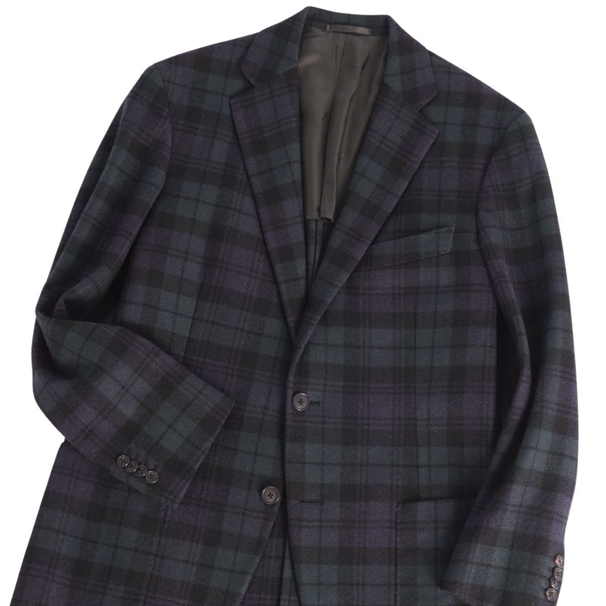 美品 ベルベスト Belvest ジャケット テーラード チェック カシミヤ ア