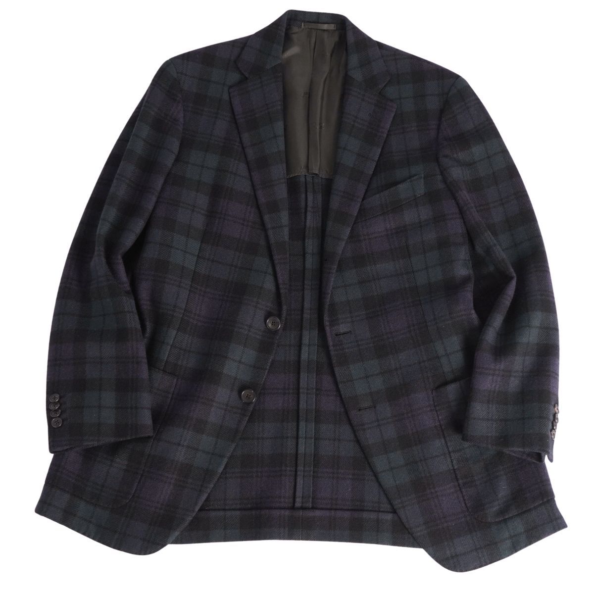 美品 ベルベスト Belvest ジャケット テーラード チェック カシミヤ ア