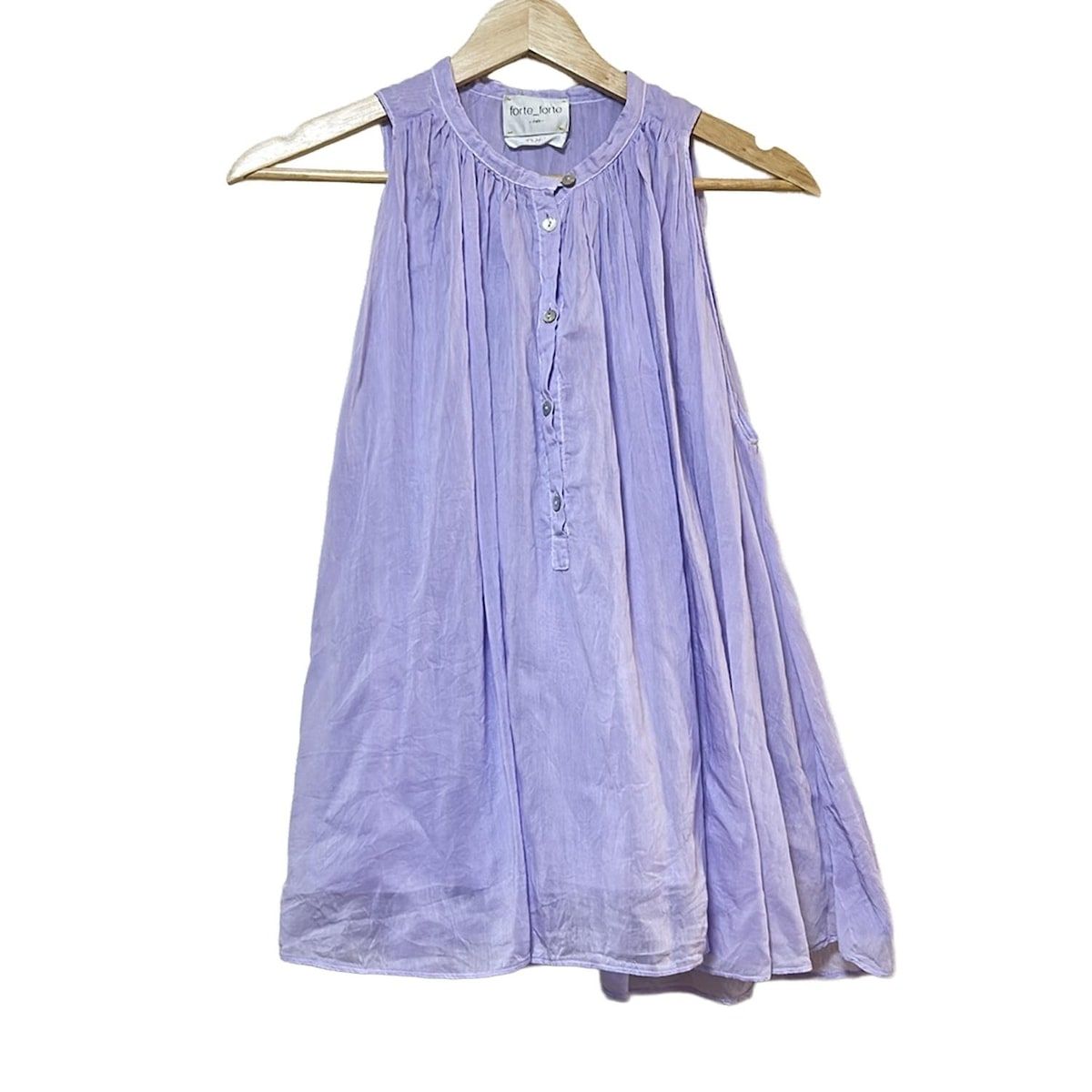 forte_forte フォルテフォルテ ノースリーブカットソー レディース ライトパープル シルク混