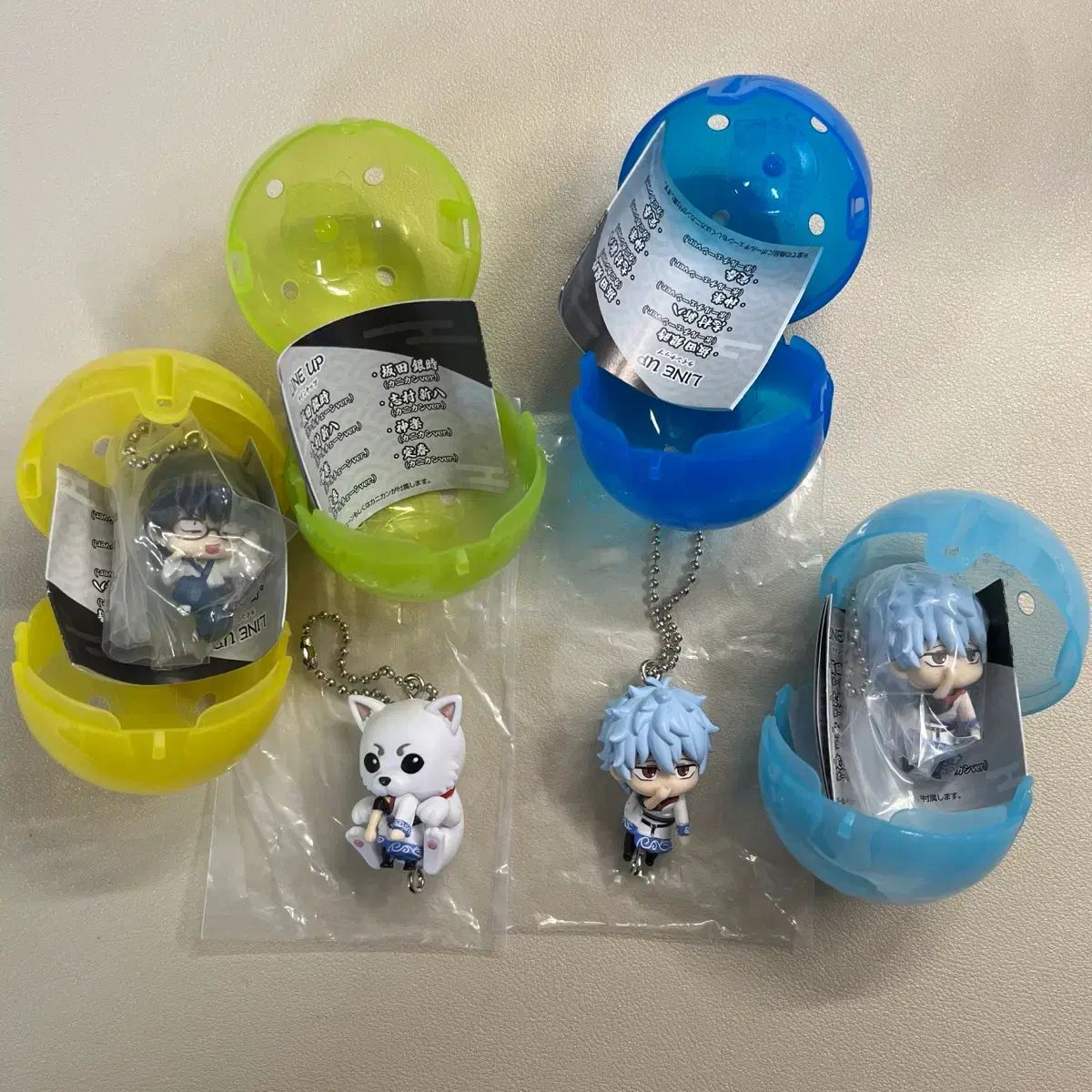 まとめ)銀魂 ロング キーホルダー 銀時 2個、サダハル、志村 新八