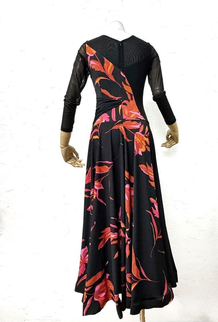 S~Mサイズ】新品 花柄 社交ダンス用ワンピース ドレスw657 - メルカリ