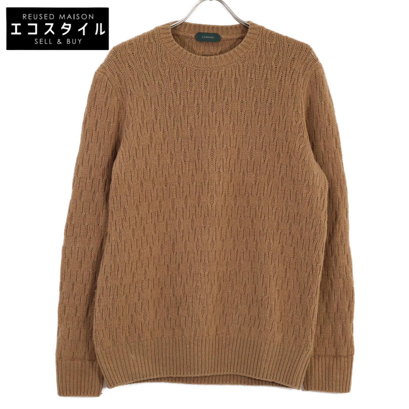 ZANONE ザノーネ ﾌﾞﾗｳﾝ 7ｹﾞｰｼﾞｳｰﾙﾍﾘﾝﾎﾞｰﾝｹｰﾌﾞﾙｸﾙｰﾈｯｸﾆｯﾄ 50 - メルカリ