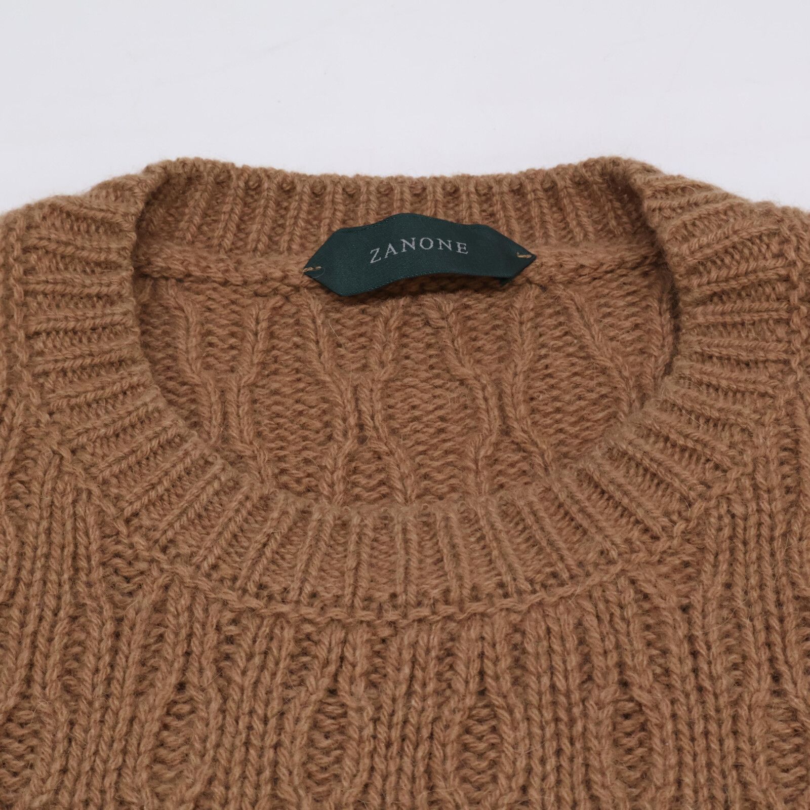 ZANONE ザノーネ ﾌﾞﾗｳﾝ 7ｹﾞｰｼﾞｳｰﾙﾍﾘﾝﾎﾞｰﾝｹｰﾌﾞﾙｸﾙｰﾈｯｸﾆｯﾄ 50 - メルカリ