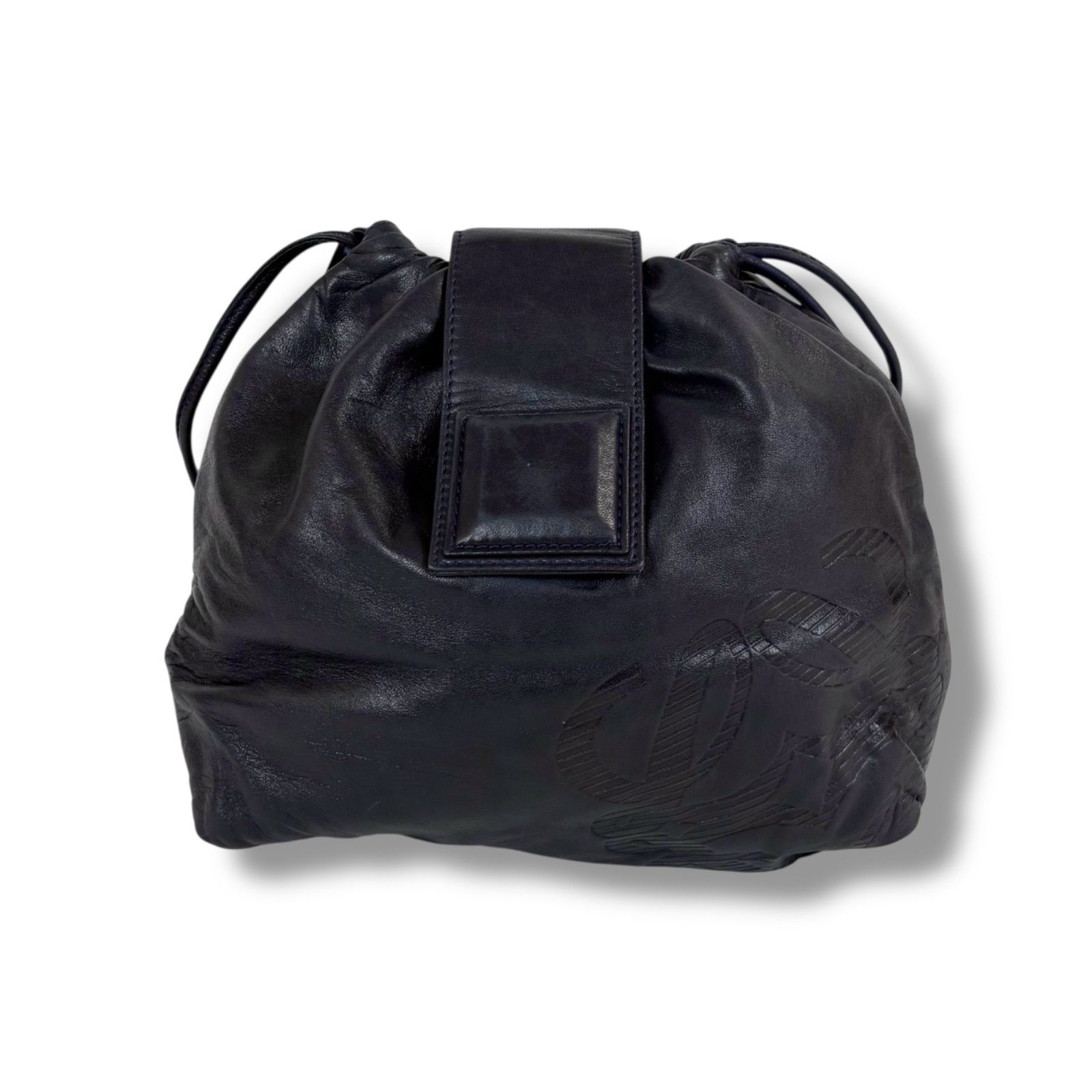 LOEWE ロエベ　ハンドバッグ　アナグラム　ロゴ型押し ナッパレザー　ブラック ロエベ LOEWE ショルダーバッグ アナグラムロゴ ブラック 黒 ナッパ