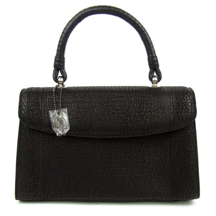 シャークスキン JRA認定 ヨシキリザメ 本革 レザー サメ革 鞄 フォーマル レディース ブラック Shark Skin