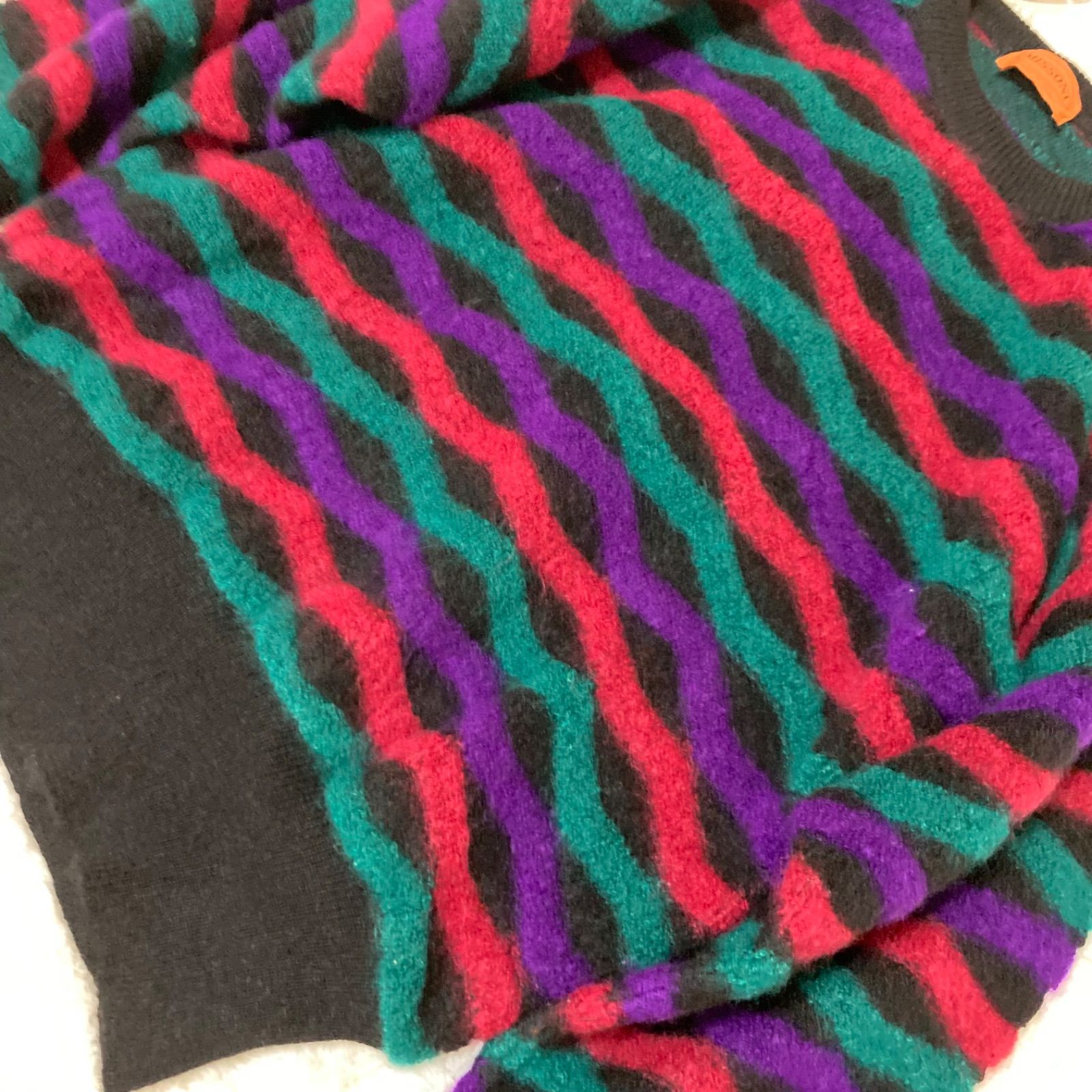 ミッソーニ 最高級オレンジタグ モヘア混 ボーダーニット サイズM