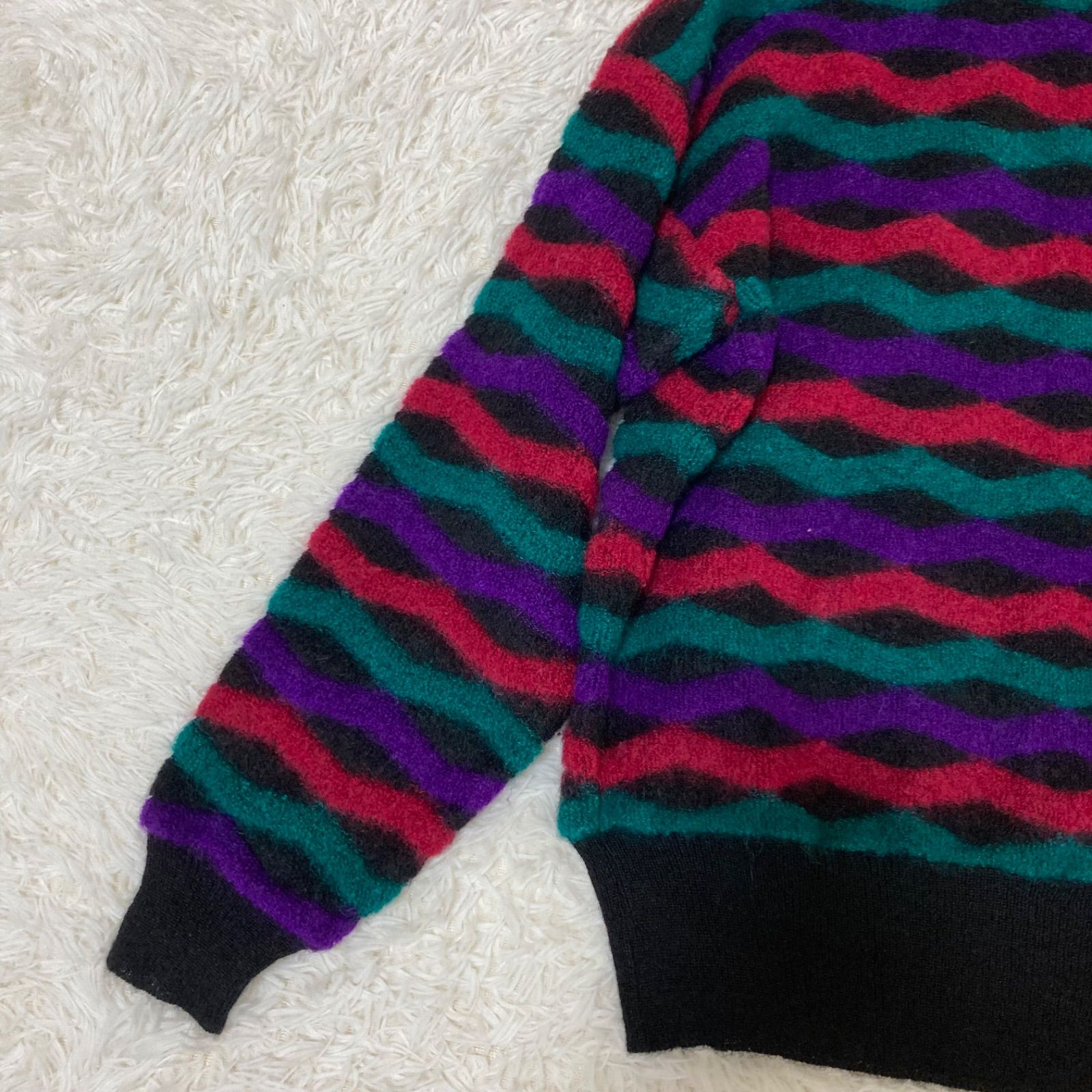 ミッソーニ 最高級オレンジタグ モヘア混 ボーダーニット サイズM