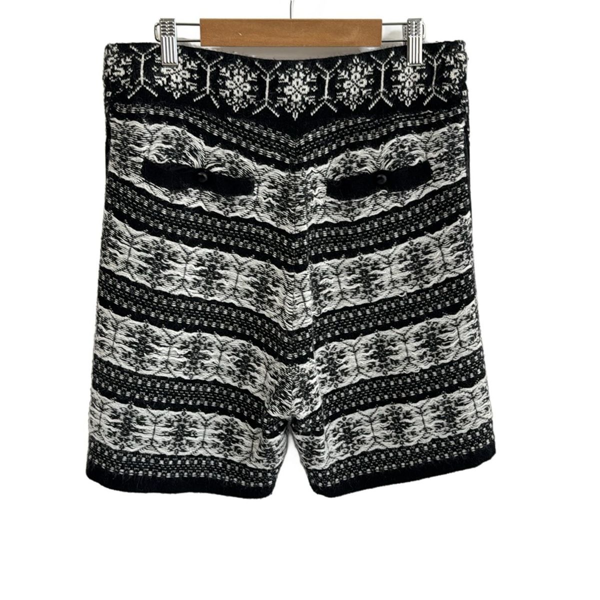 Sacai サカイ ハーフパンツ サイズ2 M レディース 10 00097 黒 白 ニット