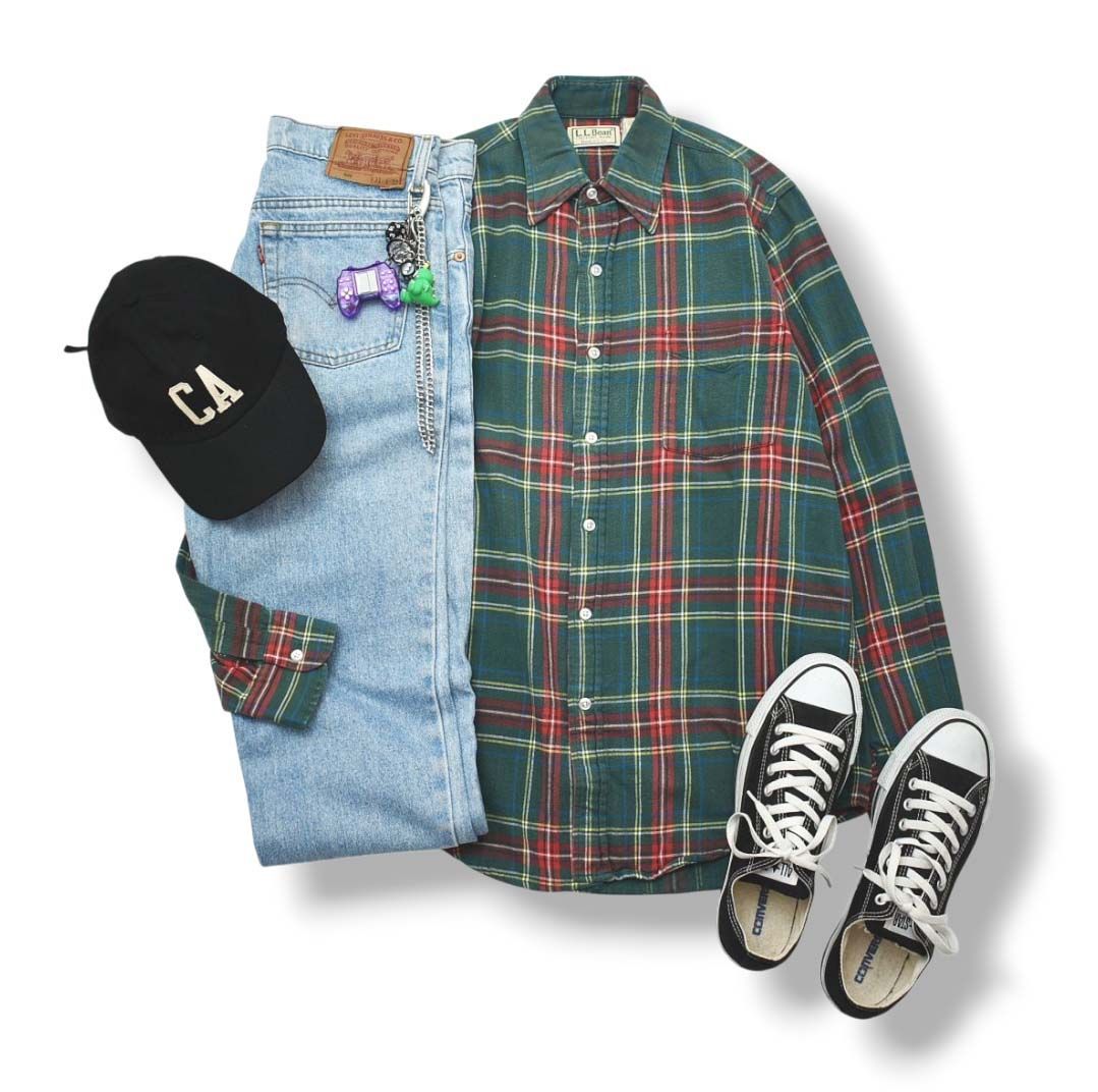 80s ヴィンテージ USA製 エルエルビーン L.L.Bean 長袖 フランネル 80s ヴィンテージ USA製 エルエルビーン L.L.Bean 長袖 フランネル