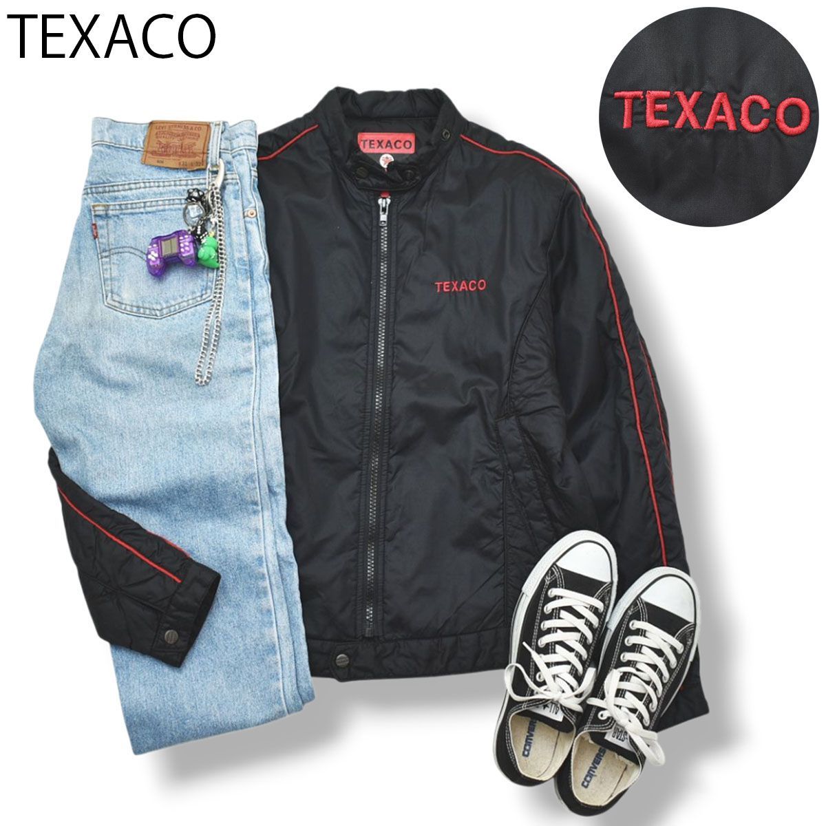 90s ヴィンテージ テキサコ TEXACO レーシング ジャケット 中綿