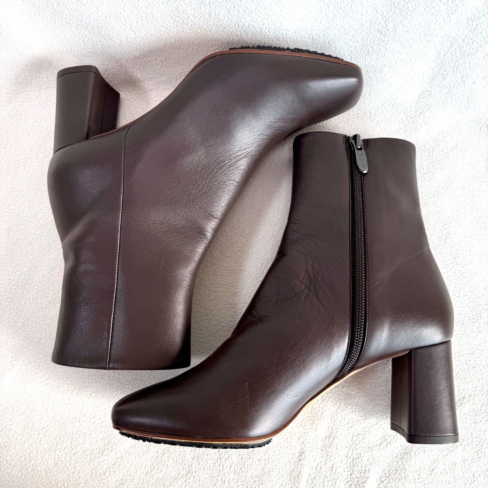 極美品未使用級・23.5✨ダイアナ スクエアトゥ サイドジップ レザー