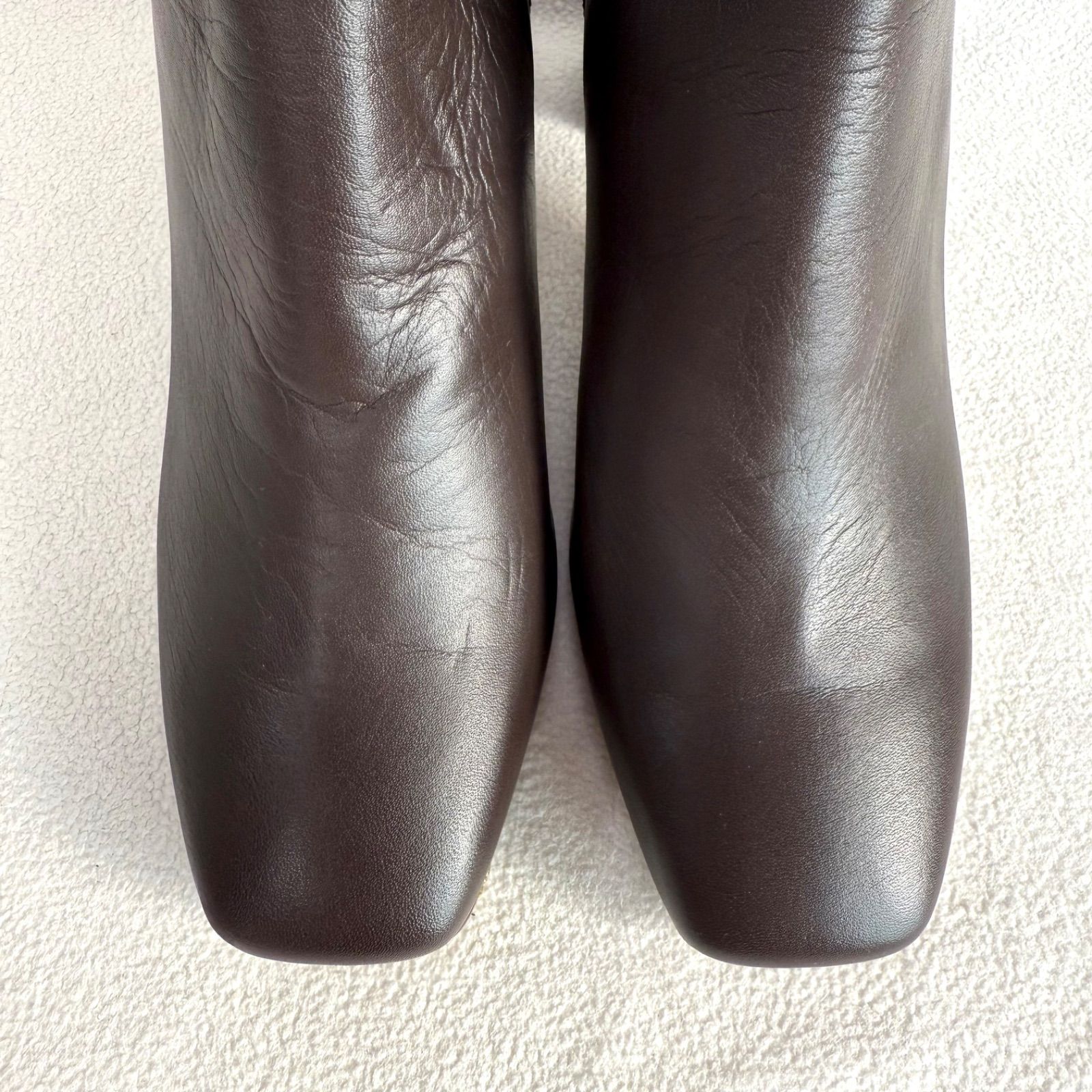 極美品未使用級・23.5✨ダイアナ スクエアトゥ サイドジップ レザー