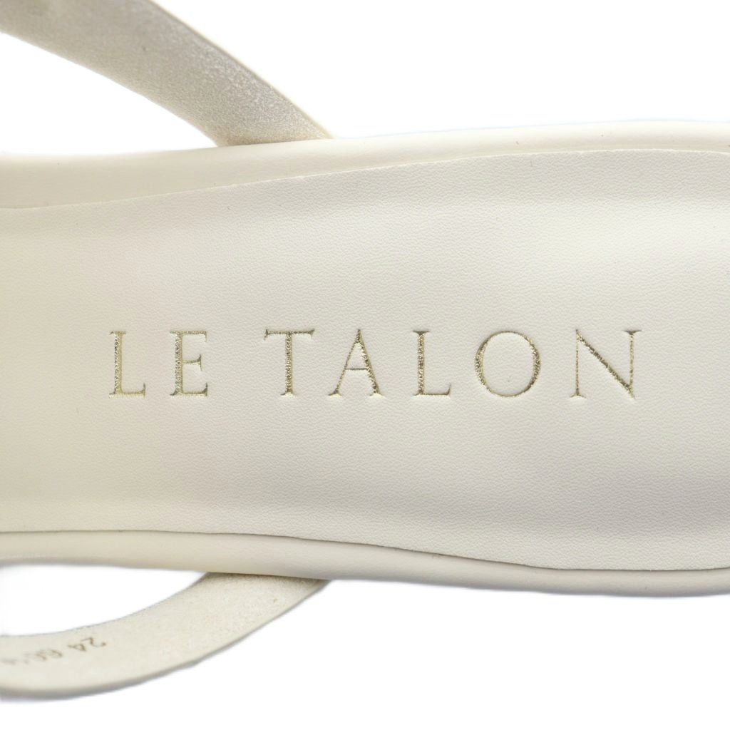 ルタロン Le Talon サンダル LL 25.5cm ホワイトベージュ フラワー