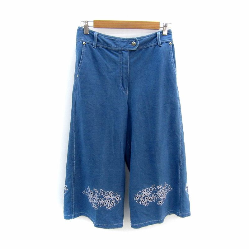 イタリヤ 伊太利屋 デニムパンツ ガウチョパンツ ワイドパンツ 七分丈