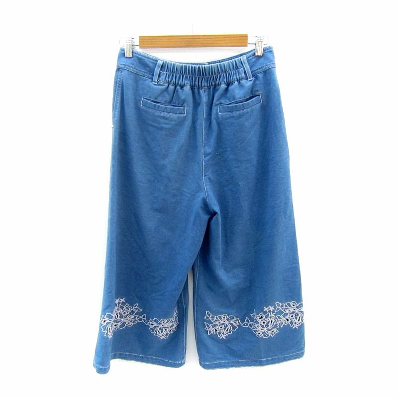 イタリヤ 伊太利屋 デニムパンツ ガウチョパンツ ワイドパンツ 七分丈