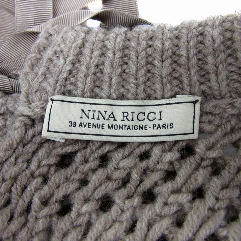ニナリッチ NINA RICCI ニット セーター 半袖 ラウンドネック 透かし