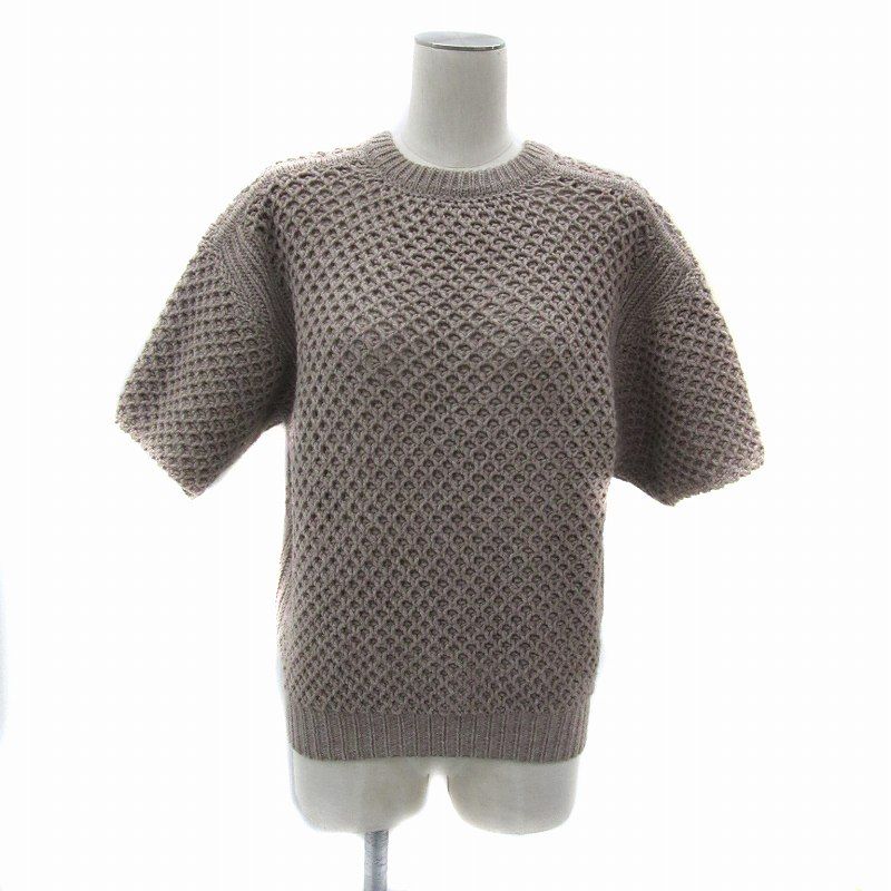 ニナリッチ NINA RICCI ニット セーター 半袖 ラウンドネック 透かし