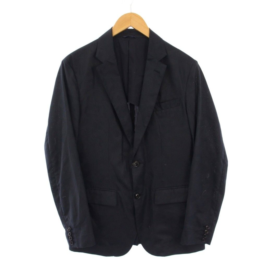 ジュンハシモト junhashimoto AIR DOTS SET UP セットアップ シングルスーツ テーラードジャケット アウター 背抜き テーパードパンツ スラックス ジップフライ 4 紺 ネイビー BB