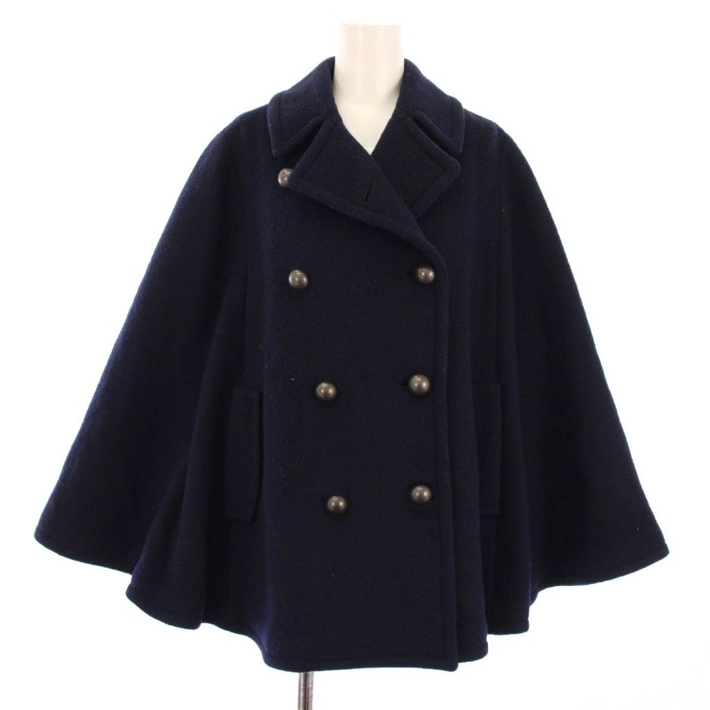 ネミカ NEMIKA ポンチョ ジャケット ウール ナイロン 9 紺 /BM - メルカリ