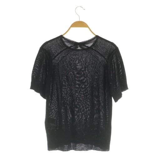 ドゥロワー Drawer スパンコール装飾 シルク ハーフスリーブニット