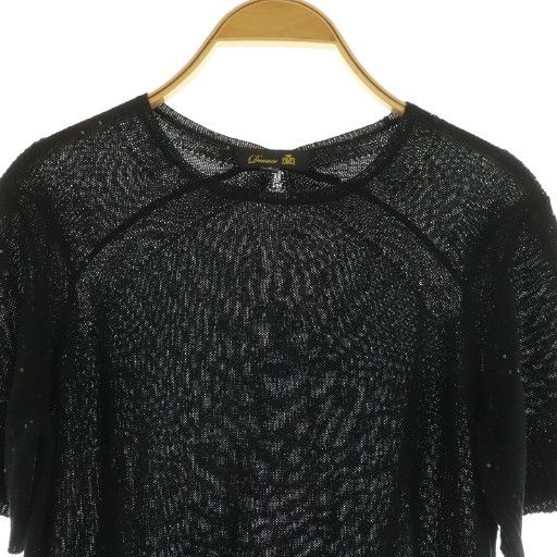 ドゥロワー Drawer スパンコール装飾 シルク ハーフスリーブニット