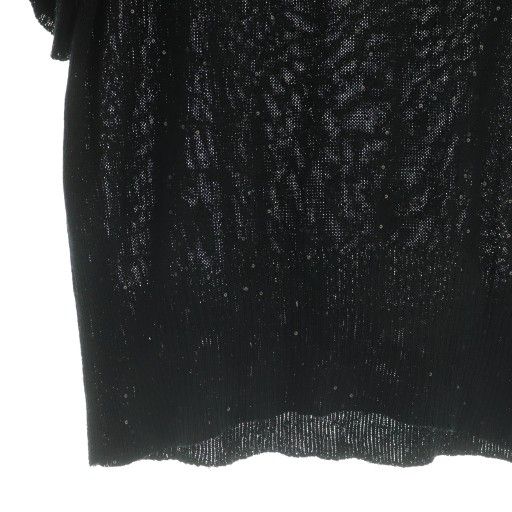 ドゥロワー Drawer スパンコール装飾 シルク ハーフスリーブニット