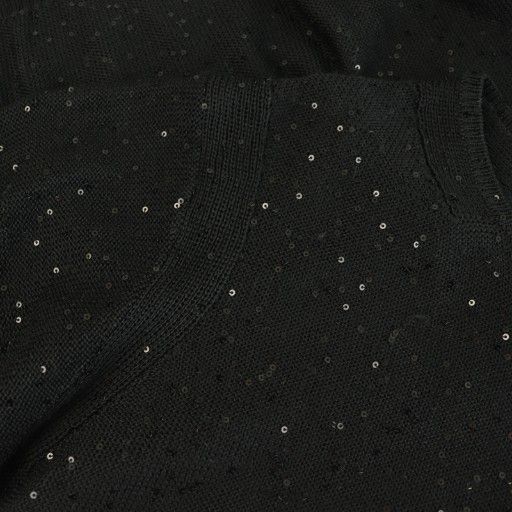 ドゥロワー Drawer スパンコール装飾 シルク ハーフスリーブニット