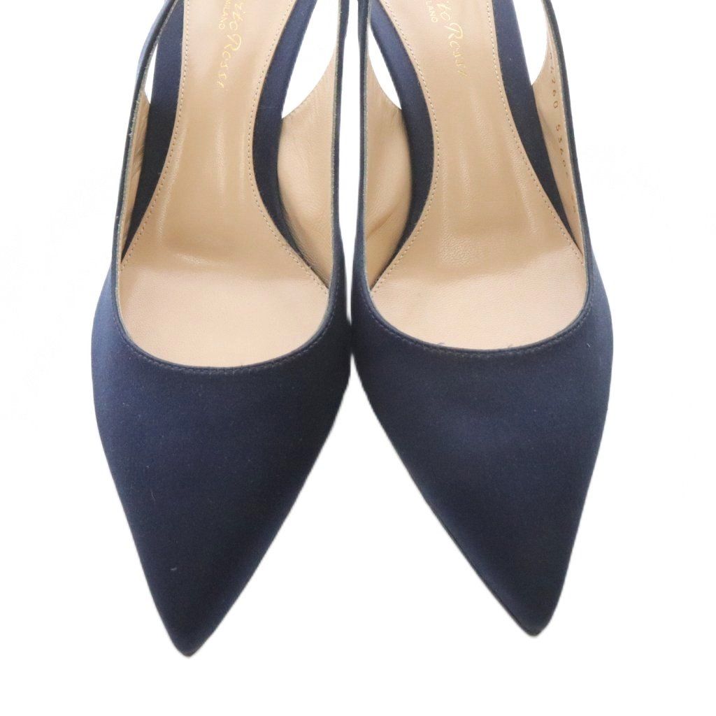 ジャンヴィトロッシ Gianvito Rossi サテン パンプス ポインテッドトゥ