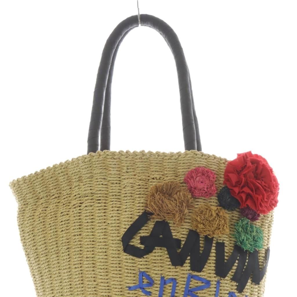 ランバンオンブルー LANVIN en Bleu かごバッグ ハンドバッグ ベージュ