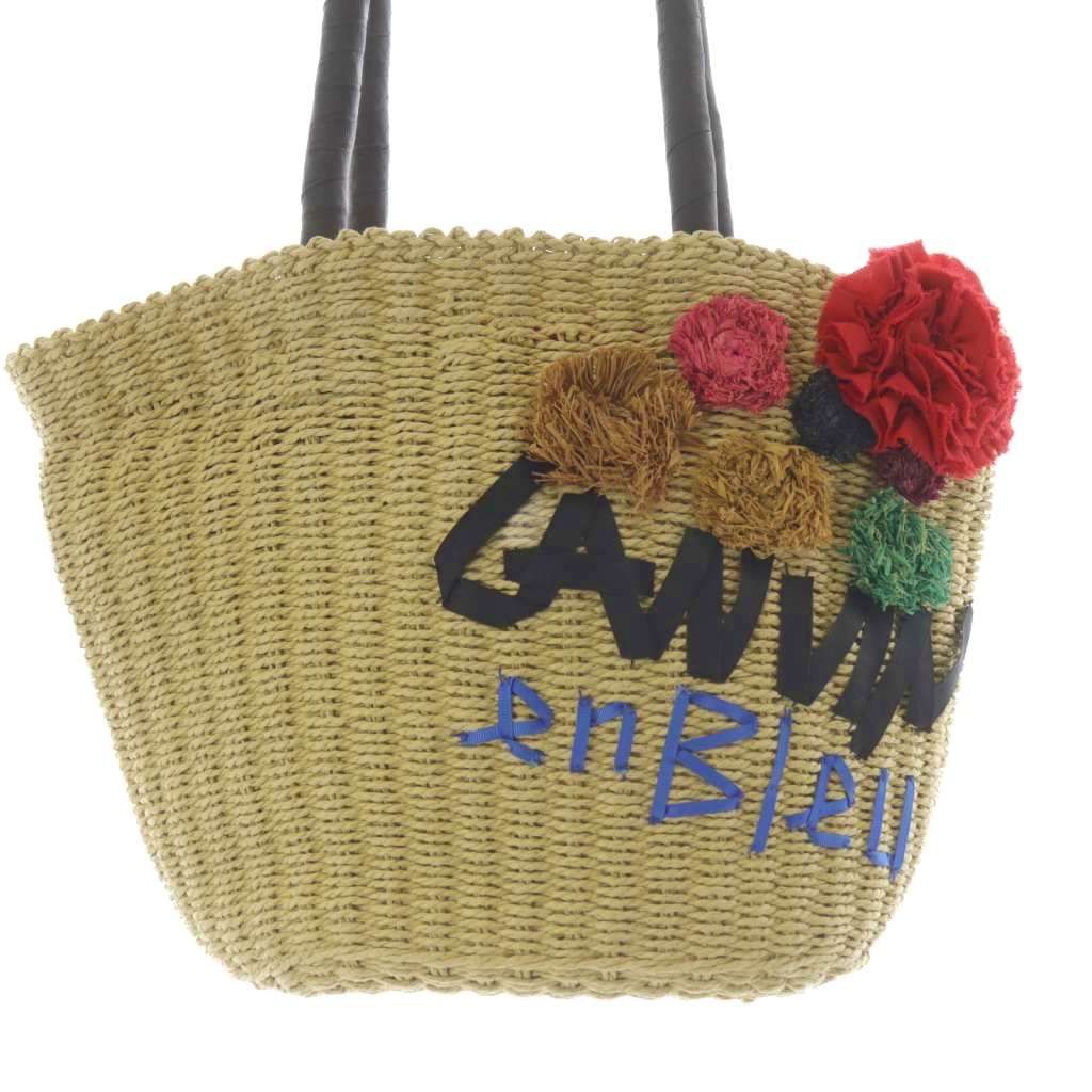 【美品】ランバンオンブルー かごバッグ ハンドバッグ ランバンオンブルー LANVIN en Bleu かごバッグ ハンドバッグ ベージュ