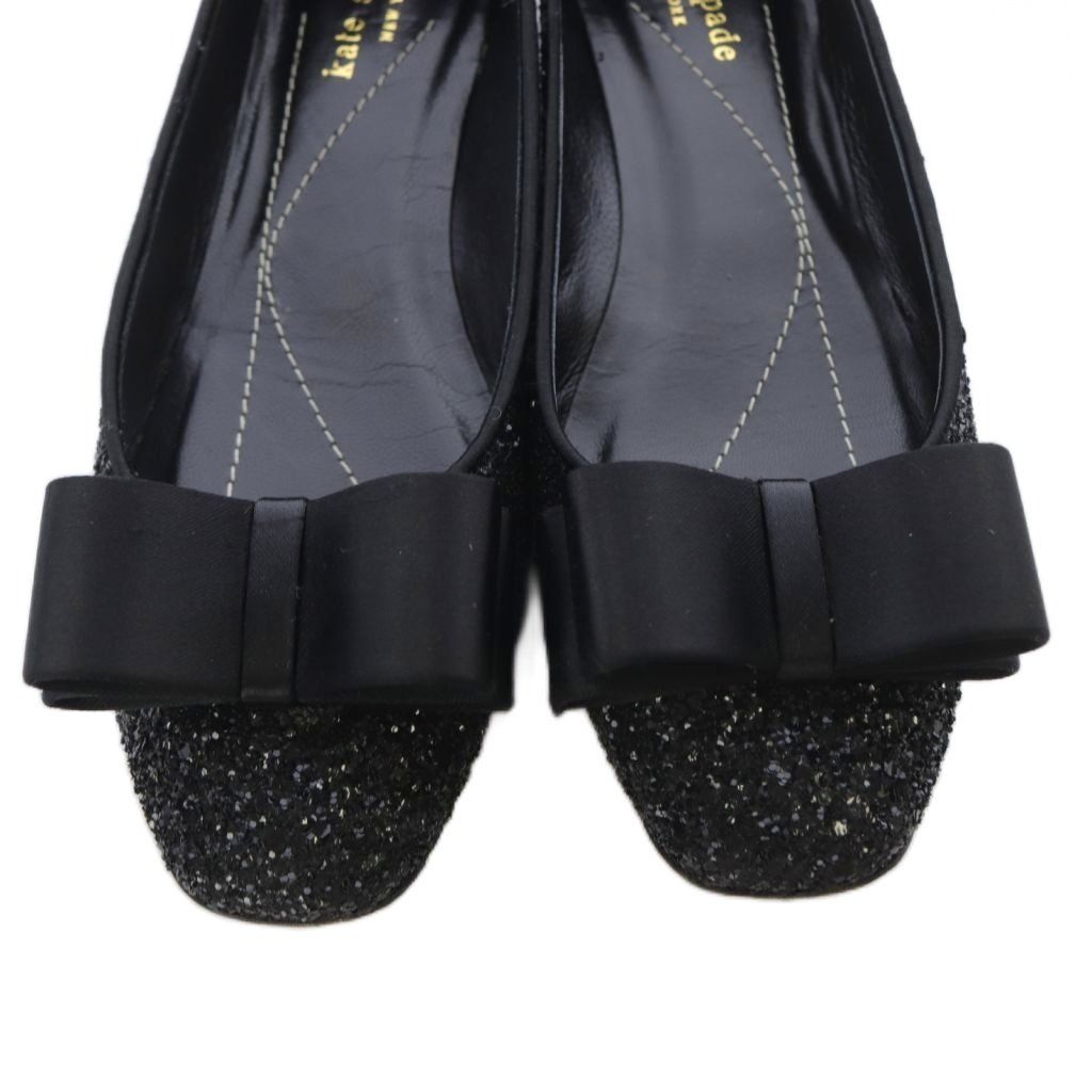 ケイトスペード リボン フラットシューズ パンプス 7 黒 - メルカリ