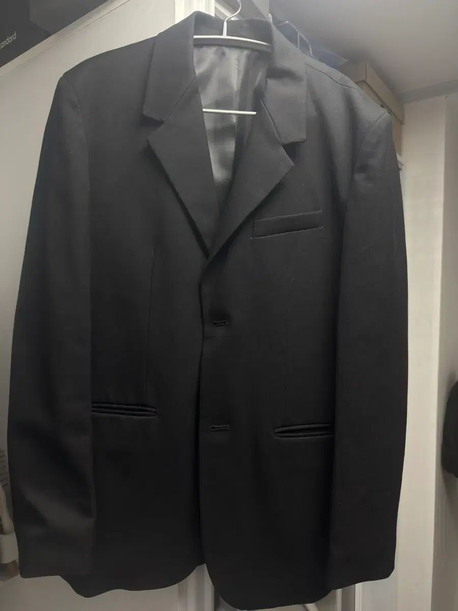 DRAW FIT ドローフィット オーバーサイズ ウール モッズ ブレーザー M ブラック