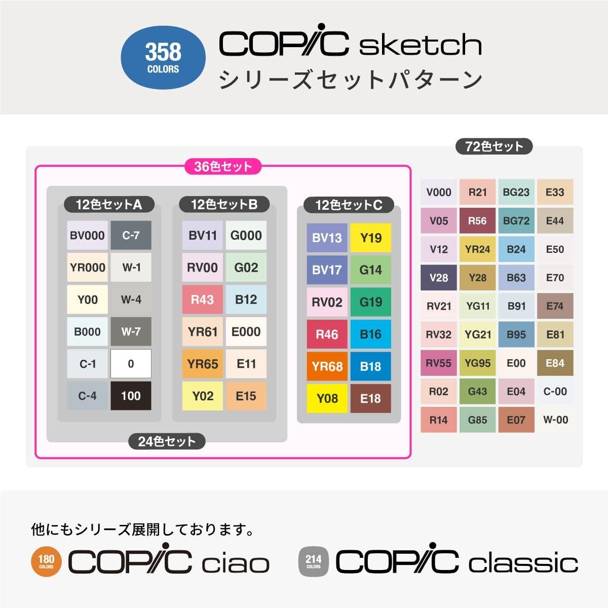 Too コピック スケッチ ベーシック 36色セット [36色セット] 【公式通販】