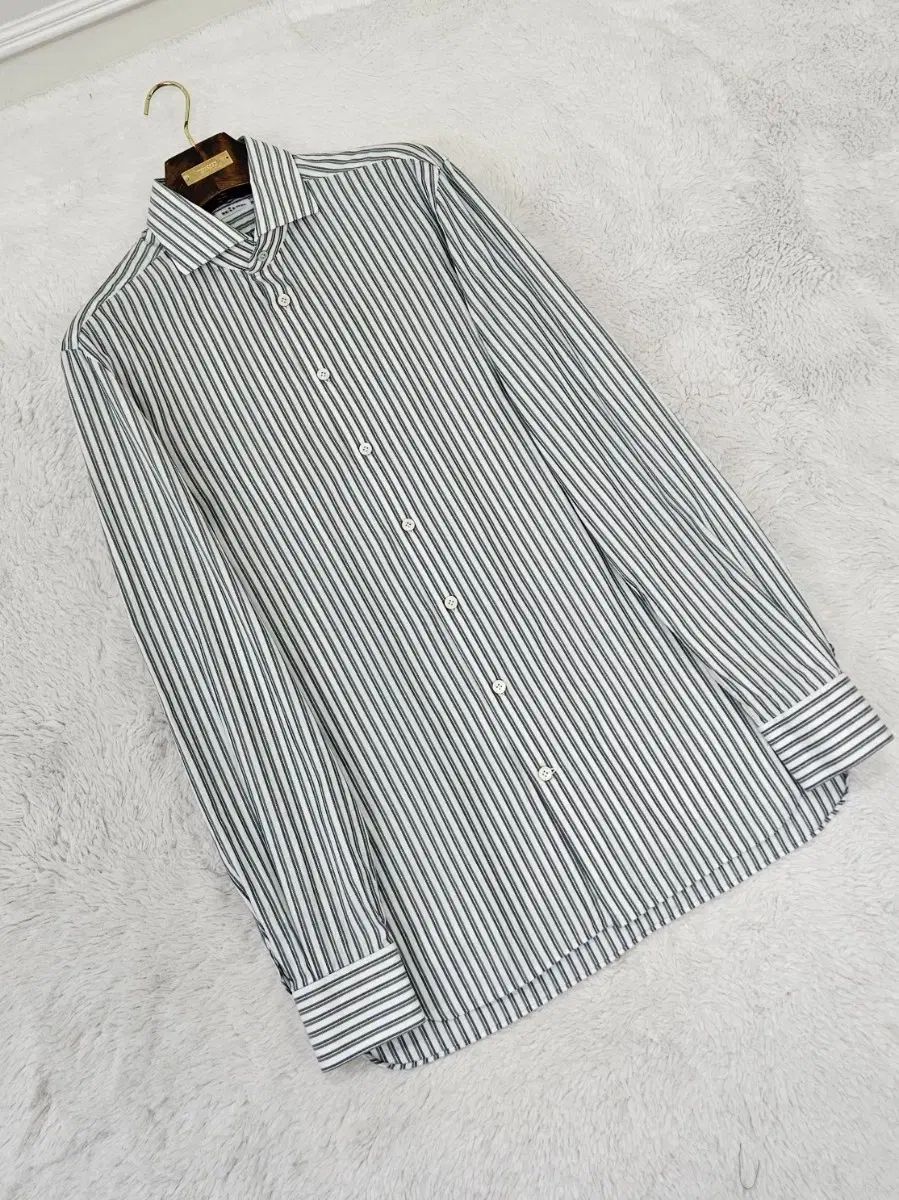 キートン Kiton ストライプ コットン シャツ