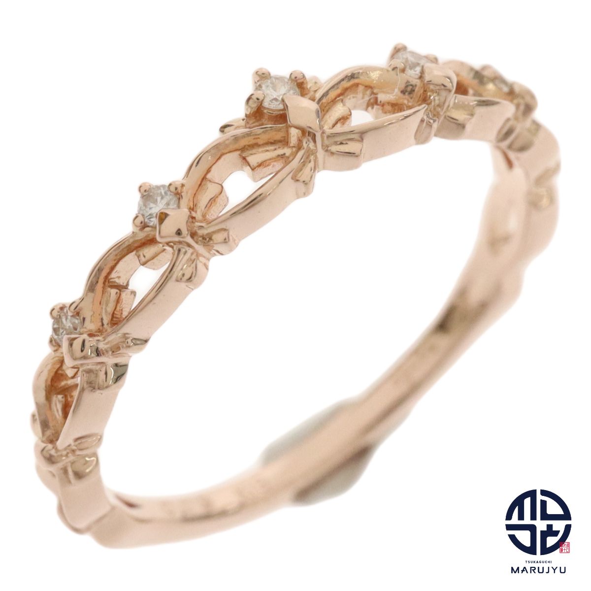 agete アガット K18PG 18金ピンクゴールド ダイヤ0.03ct リング 指輪