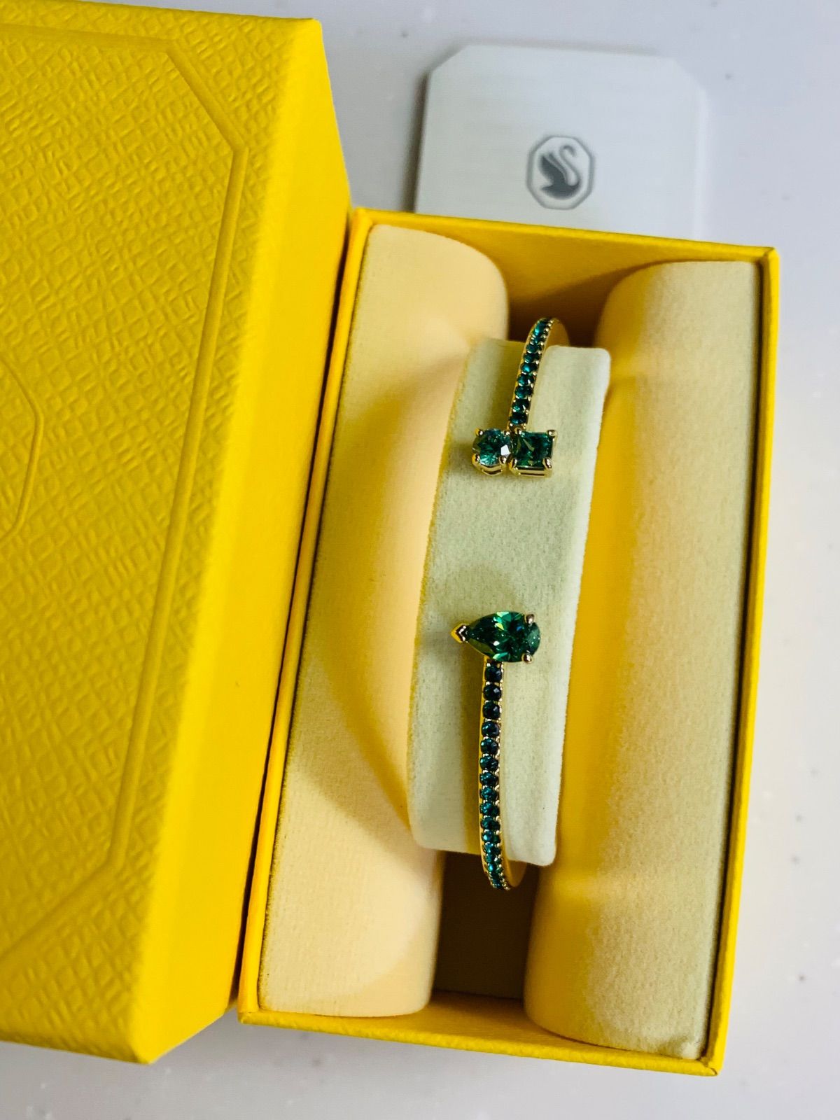 スワロフスキーSwarovski Matrix バングルミックスカット グリーン