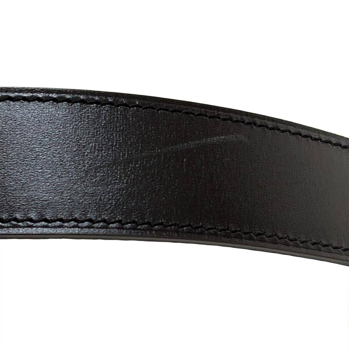 HERMES(エルメス) ベルト 90 アピ 黒×ショコラ シルバー金具