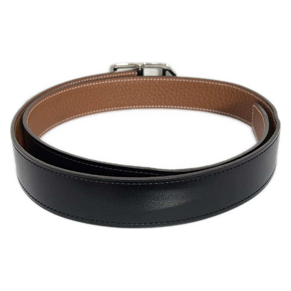 HERMES エルメス ベルト 90 黒 ゴールド シルバー金具