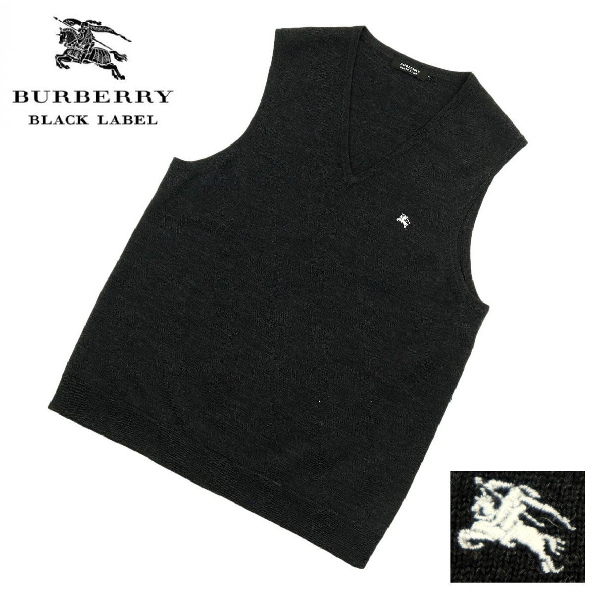 B3601】【新品同様】【羊毛100％】BURBERRY BLACK LABEL バーバリー