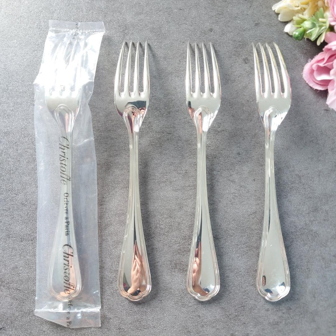 希少 美品 クリストフル スパトゥール デザートフォーク 未開封含む 4